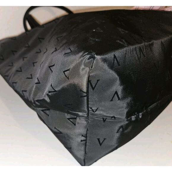 NWT! Victoria's Secret Black Zippered Tote & Pink Scarf 20x13x7 - Picture 6 of 11